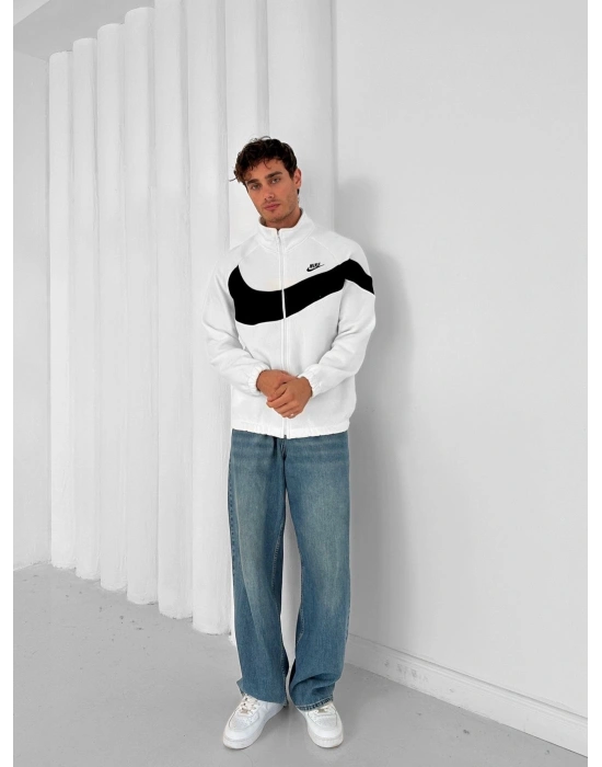 3 İPLİK PAMUKLU KUMAŞ ÇİFT NAKIŞ NK OVERSİZE HIRKA