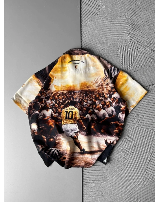 DEL PİERO DESENLİ OVERSİZE GÖMLEK