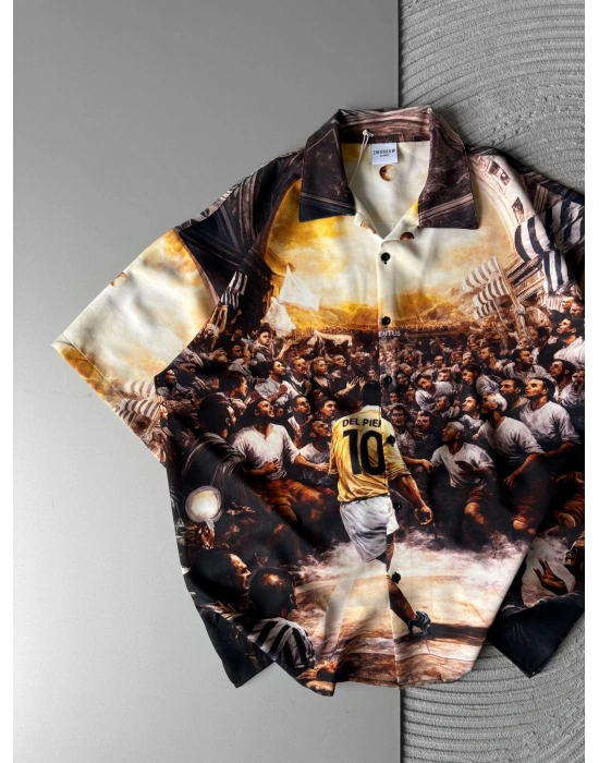 DEL PİERO DESENLİ OVERSİZE GÖMLEK