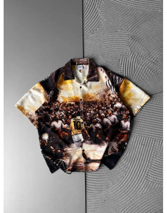 DEL PİERO DESENLİ OVERSİZE GÖMLEK