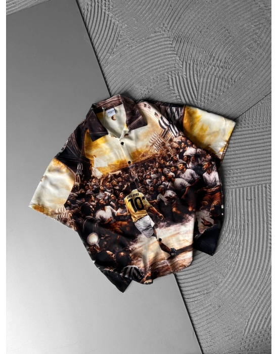 DEL PİERO DESENLİ OVERSİZE GÖMLEK