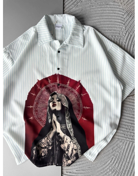 JAMAİCAN DESENLİ OVERSİZE GÖMLEK