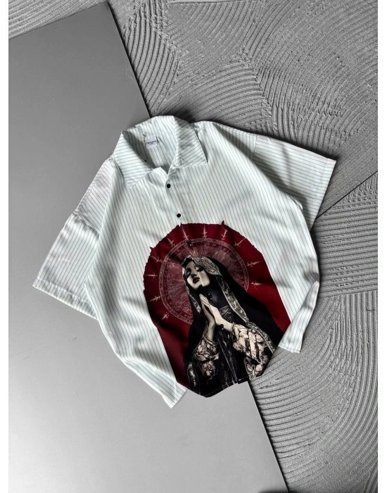 JAMAİCAN DESENLİ OVERSİZE GÖMLEK