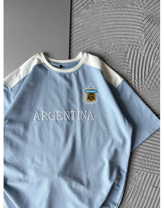 OMUZ RENKLİ TAKIM NAKIŞ OVERSİZE TSHİRT MESSİ