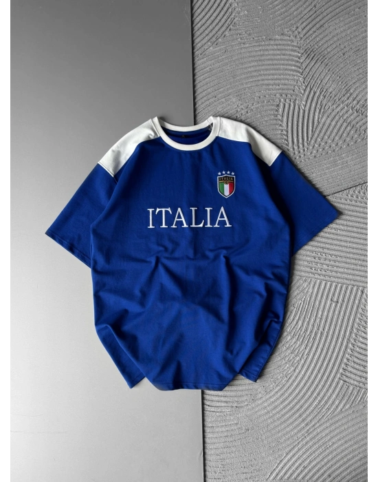 OMUZ RENKLİ TAKIM NAKIŞ OVERSİZE TSHİRT İTALYA