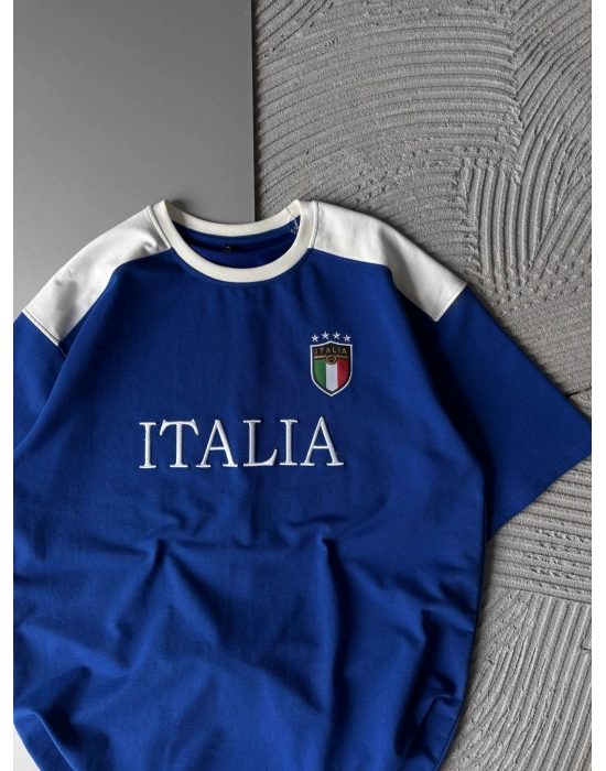 OMUZ RENKLİ TAKIM NAKIŞ OVERSİZE TSHİRT İTALYA