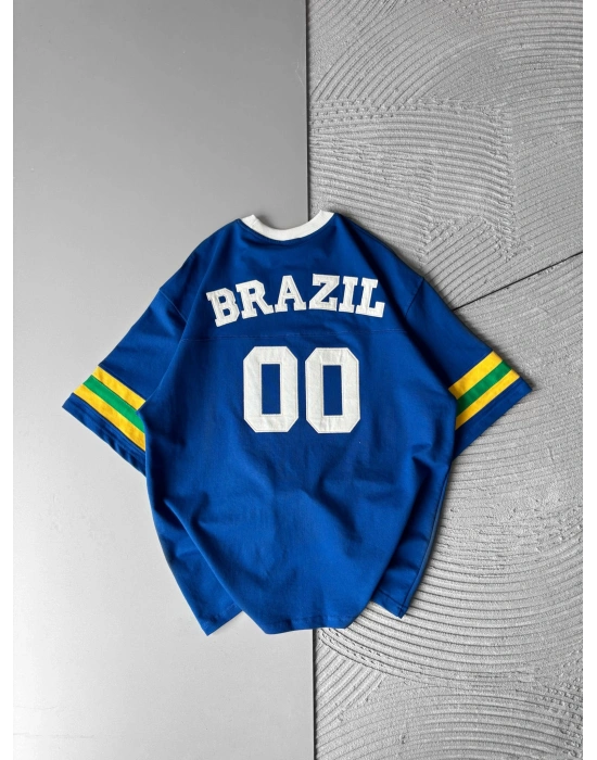 BRASİL 00 POLO YAKA OVERSİZE TSHİRT LACİ