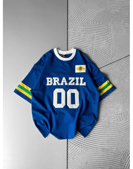 BRASİL 00 POLO YAKA OVERSİZE TSHİRT LACİ