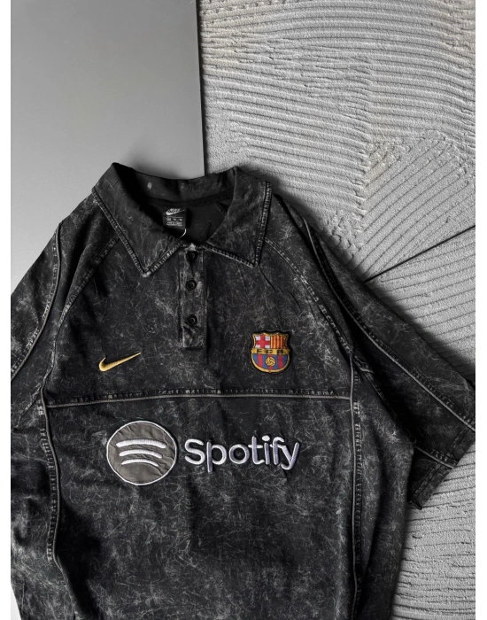 POLO YAKA YIKAMALI BAC BASKILI OVERSİZE TSHİRT