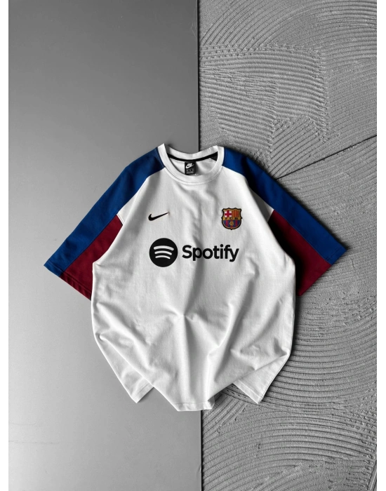 BARC SPOTY NAKIŞLI OVERSİZE TSHİRT BEYAZ