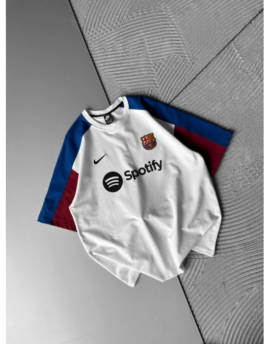 BARC SPOTY NAKIŞLI OVERSİZE TSHİRT BEYAZ