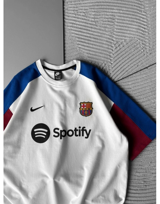 BARC SPOTY NAKIŞLI OVERSİZE TSHİRT BEYAZ