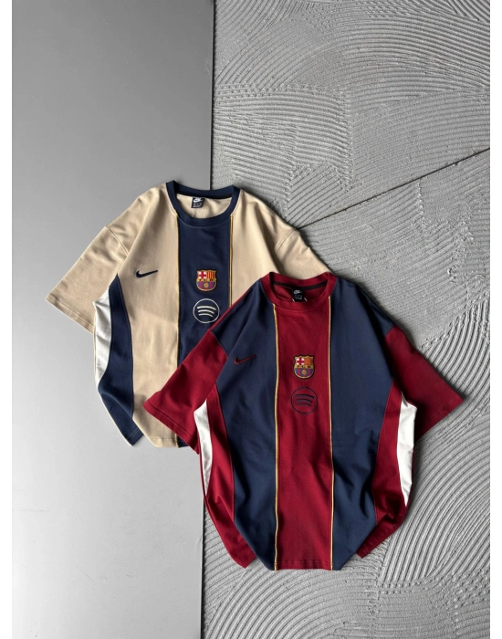 BARC SPOTY PARÇALI NAKIŞLI OVERSİZE TSHİRT KREM