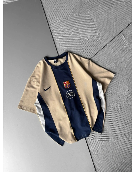 BARC SPOTY PARÇALI NAKIŞLI OVERSİZE TSHİRT KREM