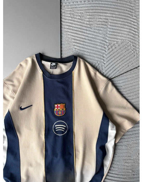 BARC SPOTY PARÇALI NAKIŞLI OVERSİZE TSHİRT KREM