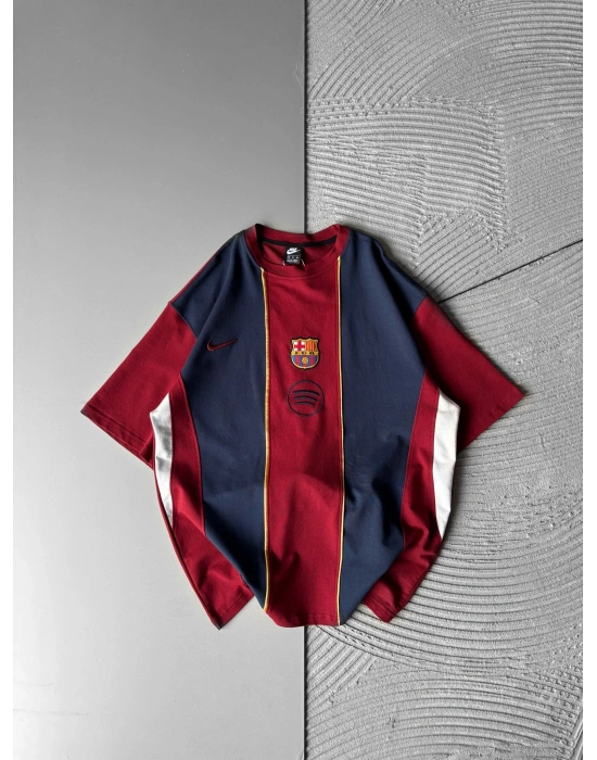 BARC SPOTY PARÇALI NAKIŞLI OVERSİZE TSHİRT BORDO