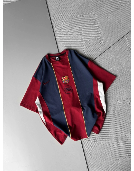 BARC SPOTY PARÇALI NAKIŞLI OVERSİZE TSHİRT BORDO