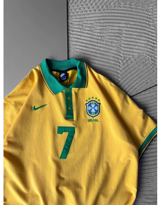 BRASİL 7 POLO YAKA OVERSİZE TSHİRT SARI
