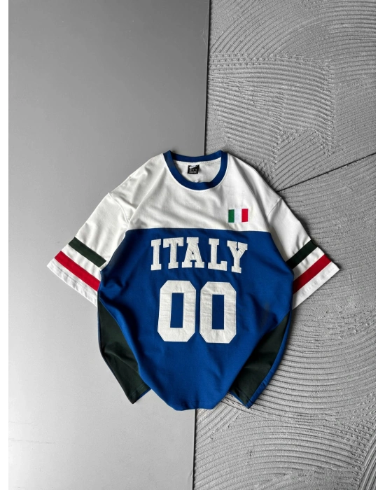 İTY PARCALİ BİSİKLET YAKA OVERSİZE TSHİRT