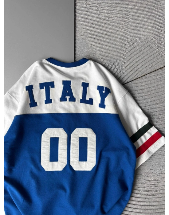 İTY PARCALİ BİSİKLET YAKA OVERSİZE TSHİRT