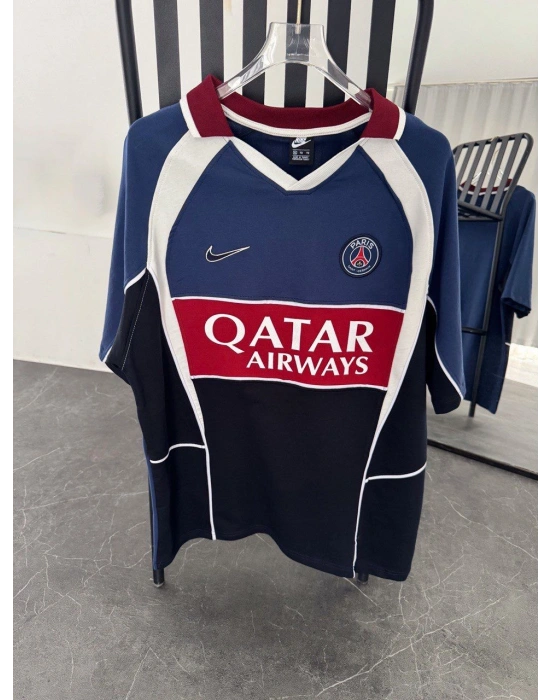 POLO YAKA BIYE PARÇALI KATAR NAKIŞ OVERSIZE TSHIRT