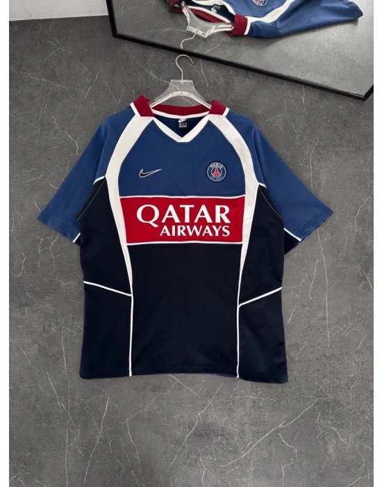 POLO YAKA BIYE PARÇALI KATAR NAKIŞ OVERSIZE TSHIRT