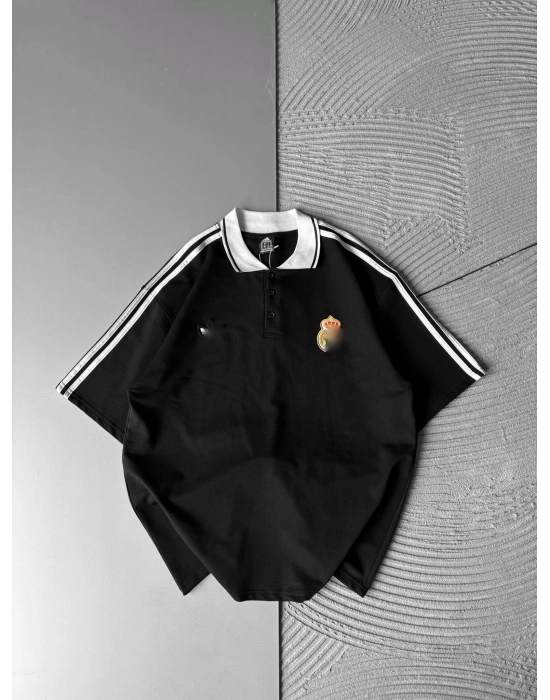 BASIC NAKIŞLI CP ÖZEL TSHIRT SİYAH