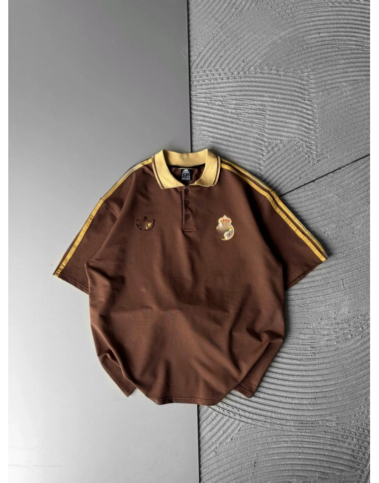 BASIC NAKIŞLI CP ÖZEL TSHIRT KAHVE