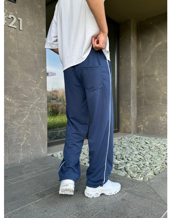 2 İPLIK KUMAŞ YANDAN BIYELI NK PACA LASTIK EŞOFMAN ALTI MAVİ