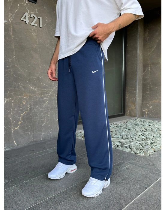 2 İPLIK KUMAŞ YANDAN BIYELI NK PACA LASTIK EŞOFMAN ALTI MAVİ