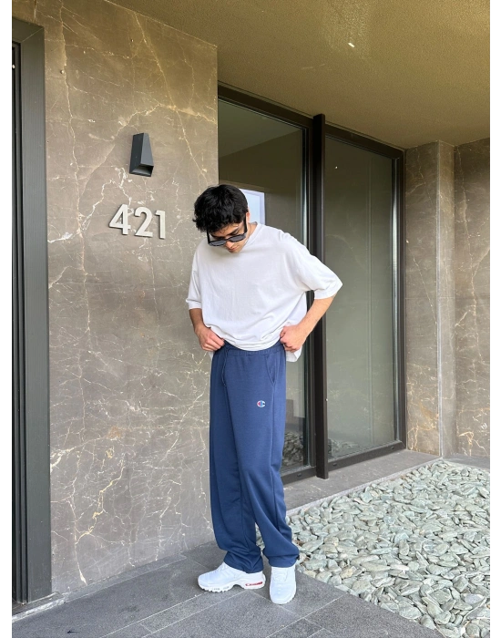 2 İPLIK KUMAŞ C NAKIŞ PACA LASTIK EŞOFMAN ALTI MAVİ