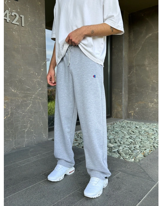 2 İPLIK KUMAŞ C NAKIŞ PACA LASTIK EŞOFMAN ALTI GRİ