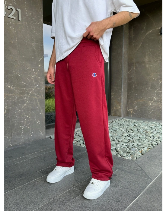 2 İPLIK KUMAŞ C NAKIŞ PACA LASTIK EŞOFMAN ALTI KIRMIZI