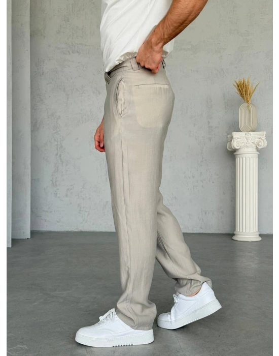 BAGGY DS TENSEL KUMAŞ PANTOLON KREM