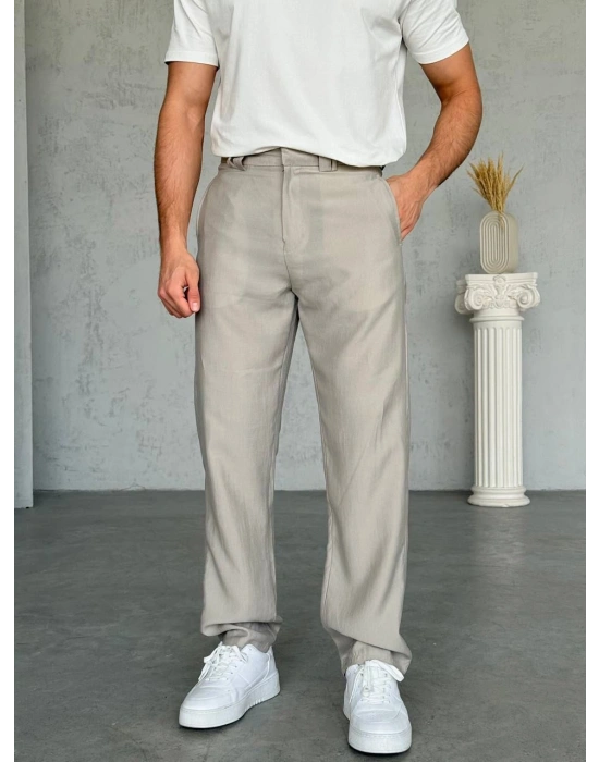 BAGGY DS TENSEL KUMAŞ PANTOLON KREM