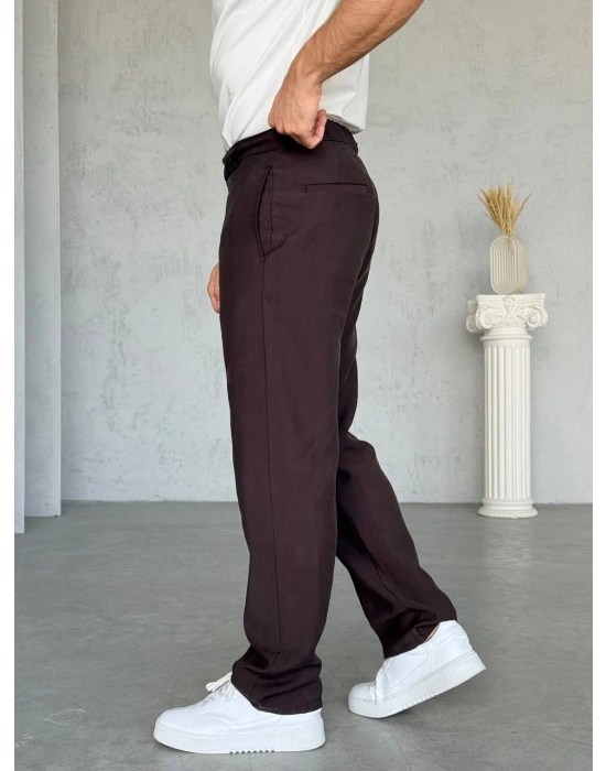 BAGGY DS TENSEL KUMAŞ PANTOLON KAHVE