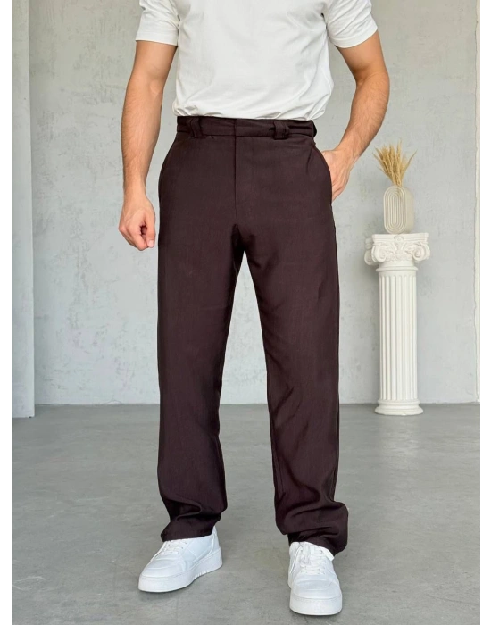 BAGGY DS TENSEL KUMAŞ PANTOLON KAHVE