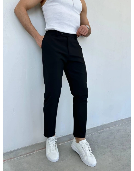 SLİM KALIP KUMAŞ PANTOLON SİYAH