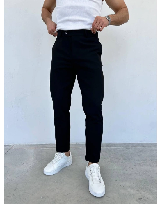 SLİM KALIP KUMAŞ PANTOLON SİYAH