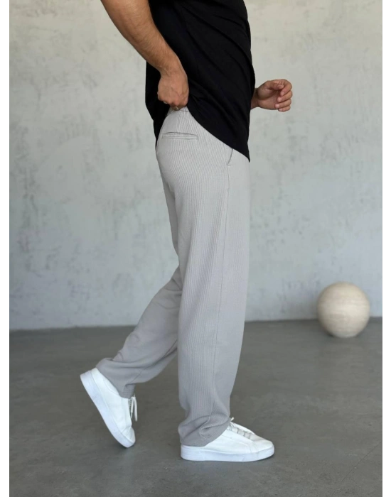 BAGGY KALIP DS FİTİLLİ PANTOLON GRİ