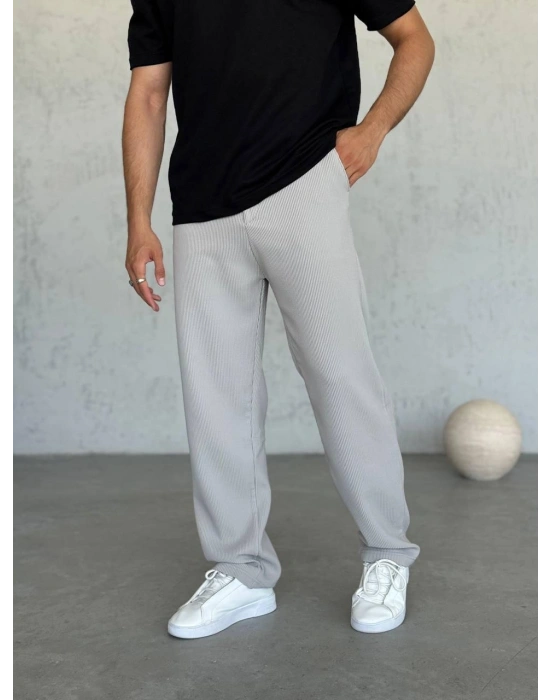 BAGGY KALIP DS FİTİLLİ PANTOLON GRİ