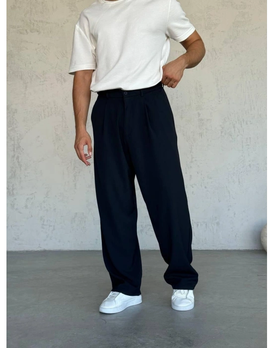 EXTRA BAGGY KALIP DS PİLELİ KUMAŞ PANTOLON LACİ