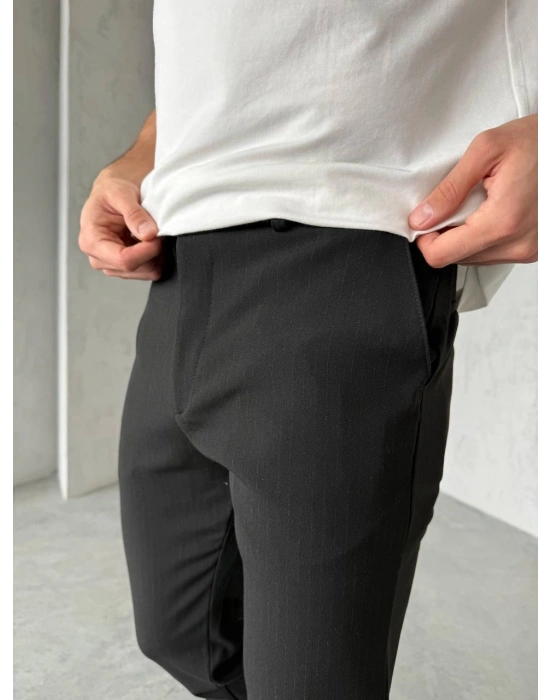 SLİM İNCE ŞERİT DS KUMAŞ PANTOLON FÜME