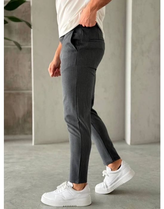 SLİM İNCE ŞERİT DS KUMAŞ PANTOLON GRİ