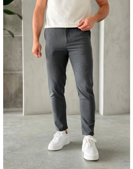 SLİM İNCE ŞERİT DS KUMAŞ PANTOLON GRİ