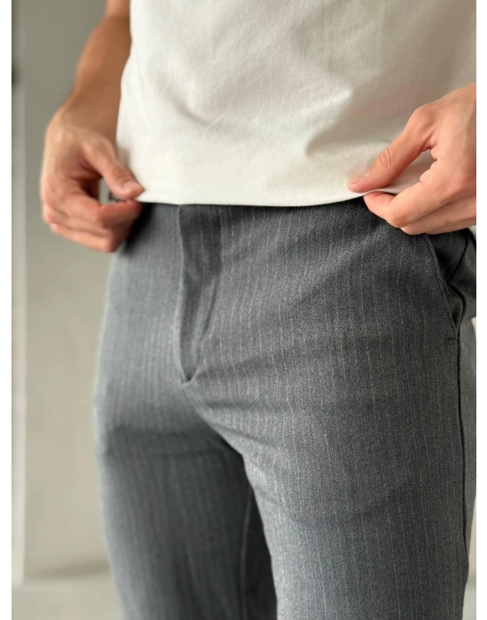 SLİM İNCE ŞERİT DS KUMAŞ PANTOLON GRİ