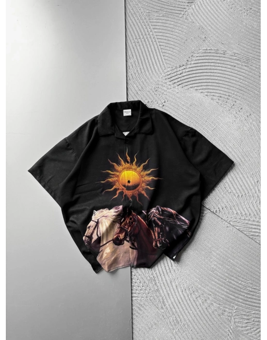 GÜNEŞ OVERSIZE GÖMLEK SİYAH
