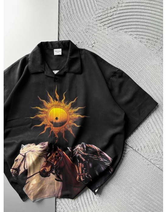 GÜNEŞ OVERSIZE GÖMLEK SİYAH