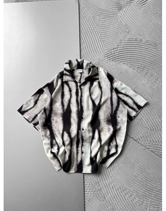 LEOPAR VİNTAGE OVERSİZE GÖMLEK SİYAH