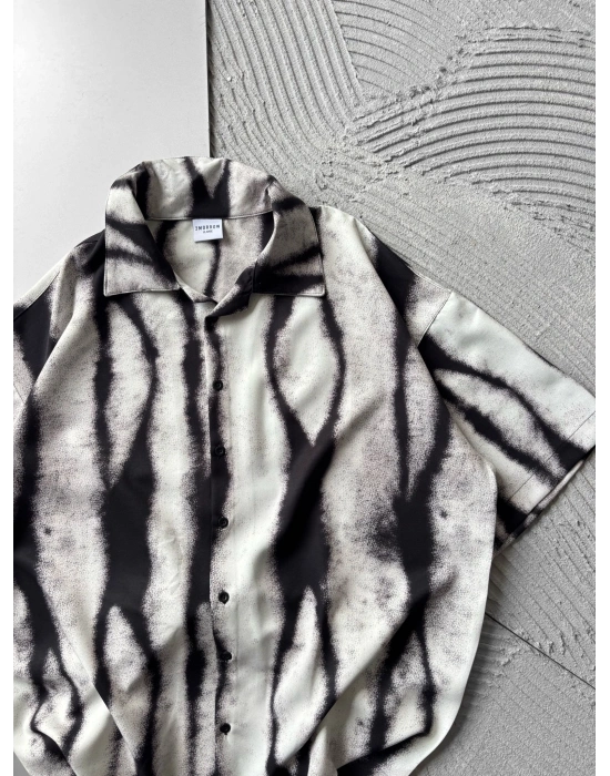 LEOPAR VİNTAGE OVERSİZE GÖMLEK SİYAH